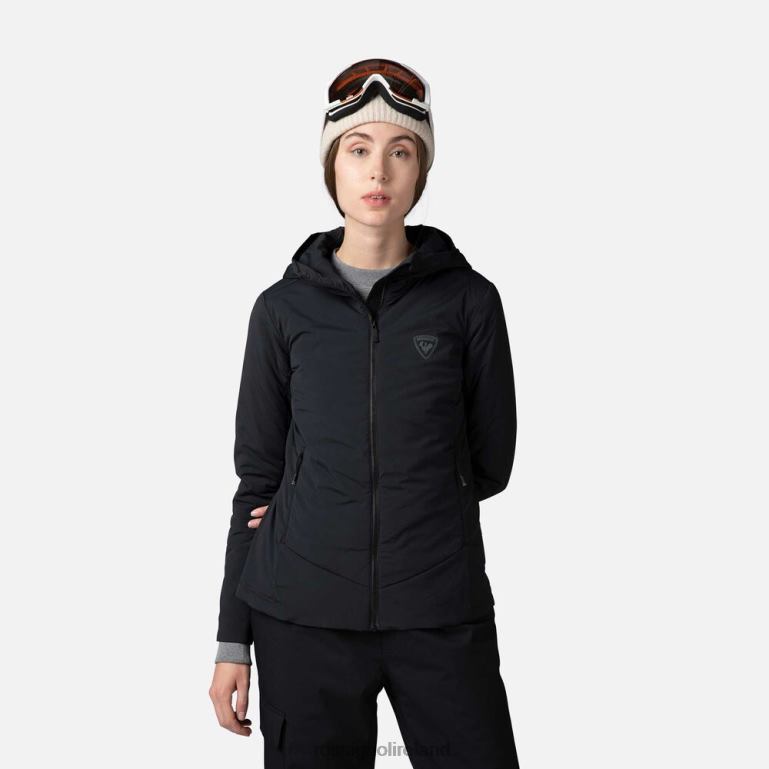 Rossignol Tops Women Opside Hooded Jacket Black 62R6R814