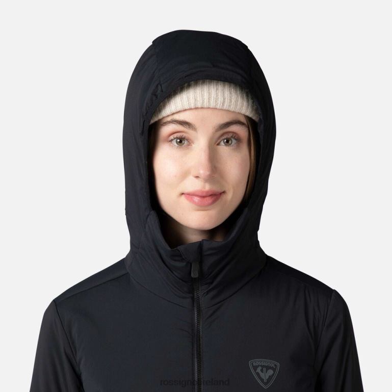 Rossignol Tops Women Opside Hooded Jacket Black 62R6R814