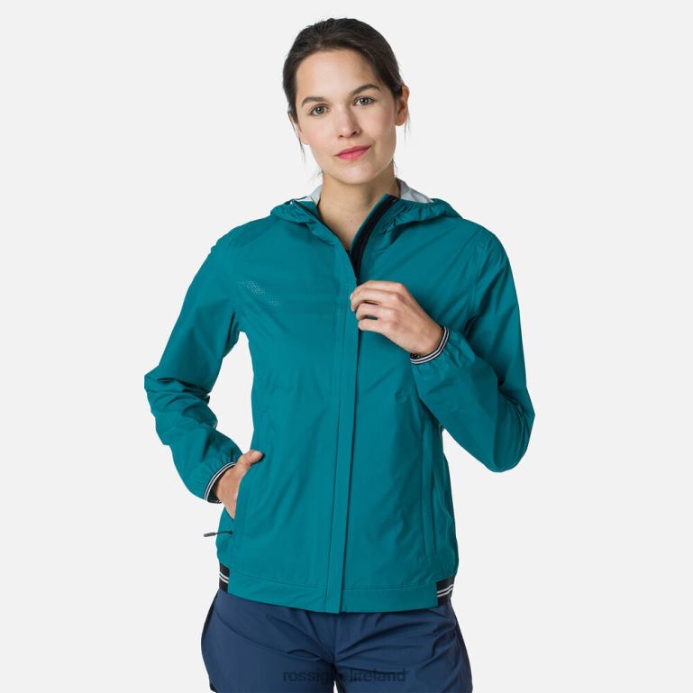Rossignol Tops Women Lightweight Rain Jacket Darkemerald 62R6R1077