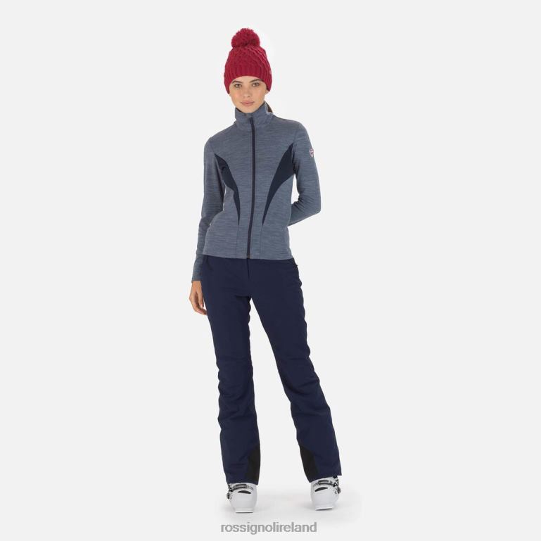 Rossignol Tops Women React Merino Full-Zip Midlayer Darknavy 62R6R858