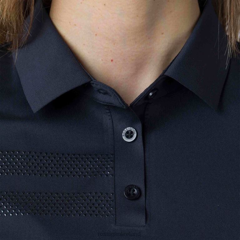 Rossignol Tops Women Lightweight Breathable Polo Shirt Black 62R6R833