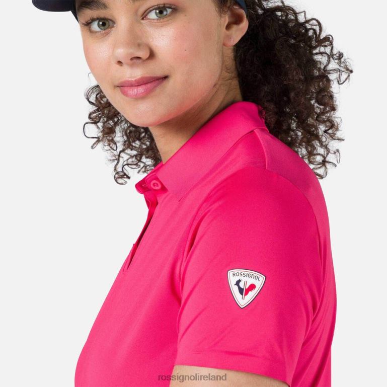 Rossignol Tops Women Lightweight Breathable Polo Shirt Candypink 62R6R722