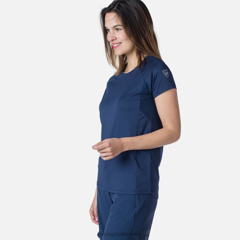 Rossignol Tops Women Short Sleeve Jersey Relaxed Fit Dark Navy 62R6R853