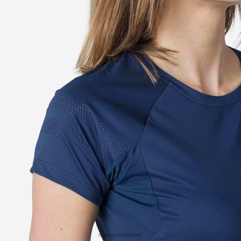 Rossignol Tops Women Short Sleeve Jersey Relaxed Fit Dark Navy 62R6R853
