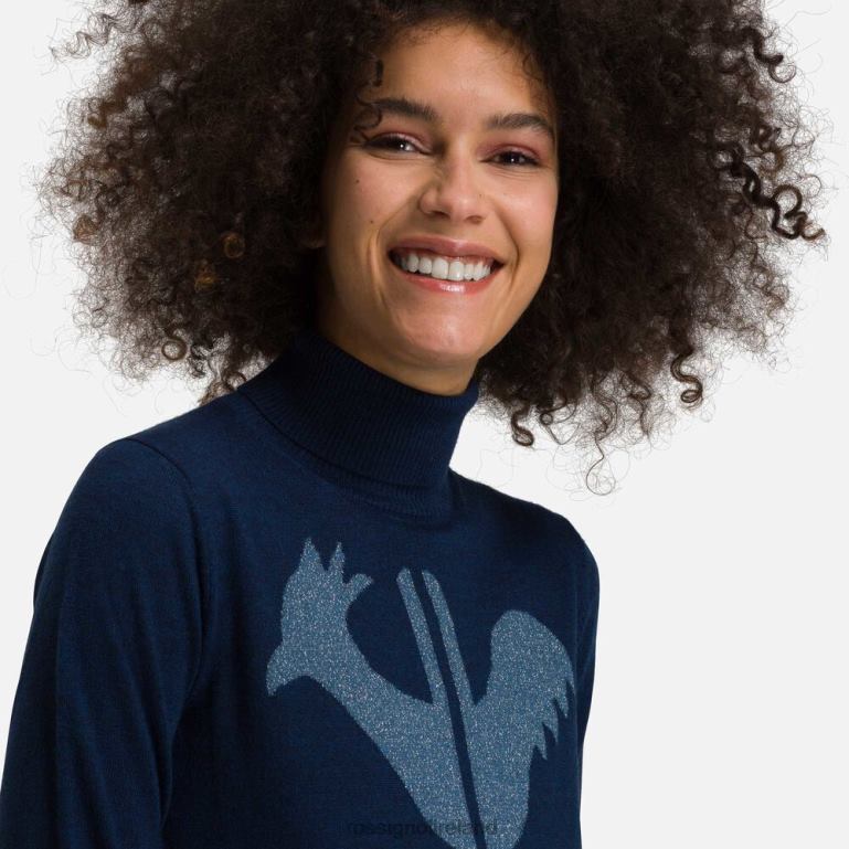 Rossignol Tops Women Classique Roll Neck Sweater Darknavy 62R6R870