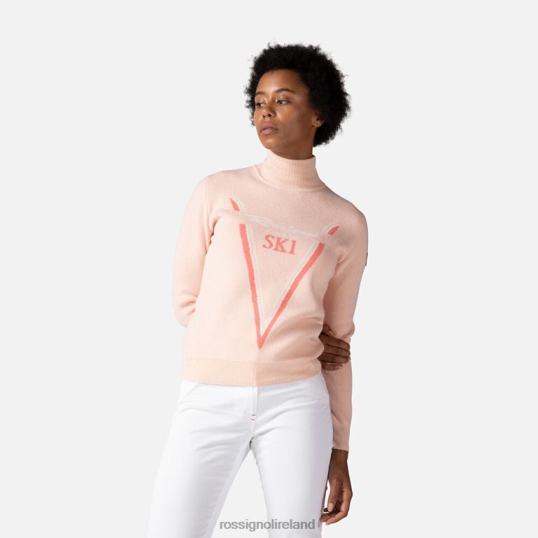 Rossignol Tops Women Victoire Turtleneck Knit Sweater Powderpink 62R6R1050