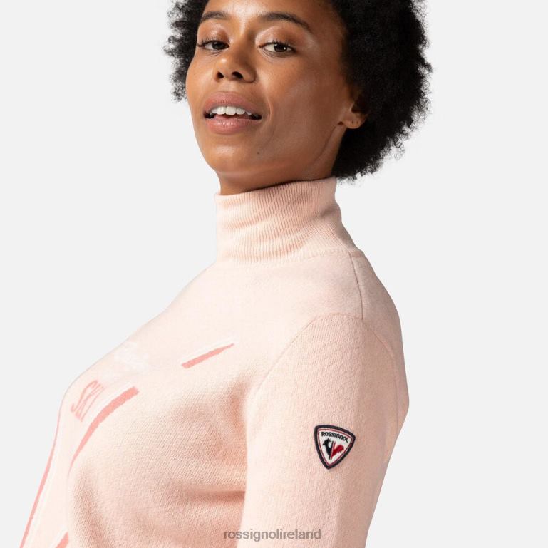 Rossignol Tops Women Victoire Turtleneck Knit Sweater Powderpink 62R6R1050