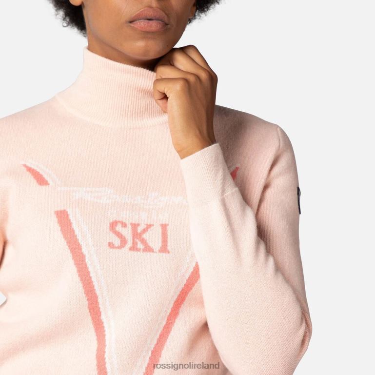 Rossignol Tops Women Victoire Turtleneck Knit Sweater Powderpink 62R6R1050