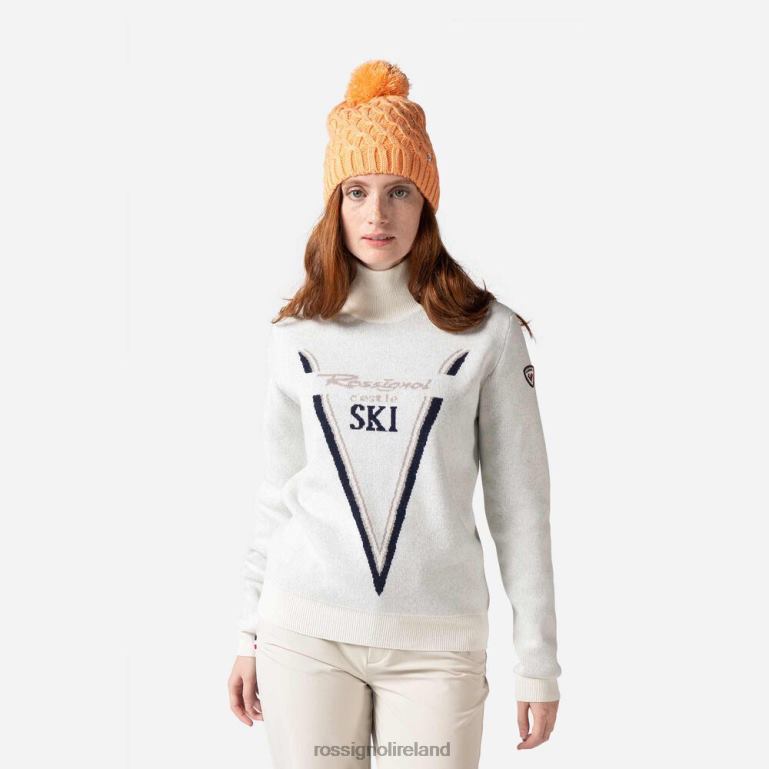 Rossignol Tops Women Victoire Turtleneck Knit Sweater White 62R6R1119