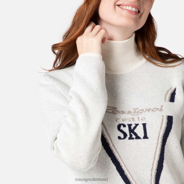 Rossignol Tops Women Victoire Turtleneck Knit Sweater White 62R6R1119