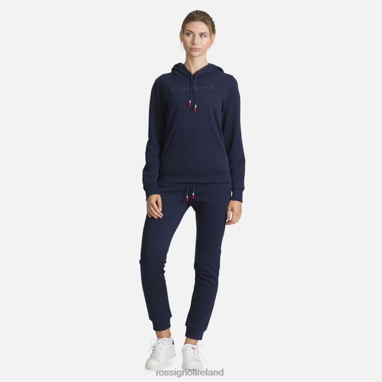 Rossignol Tops Women Hooded Logo Cotton Sweatshirt Darknavy 62R6R711