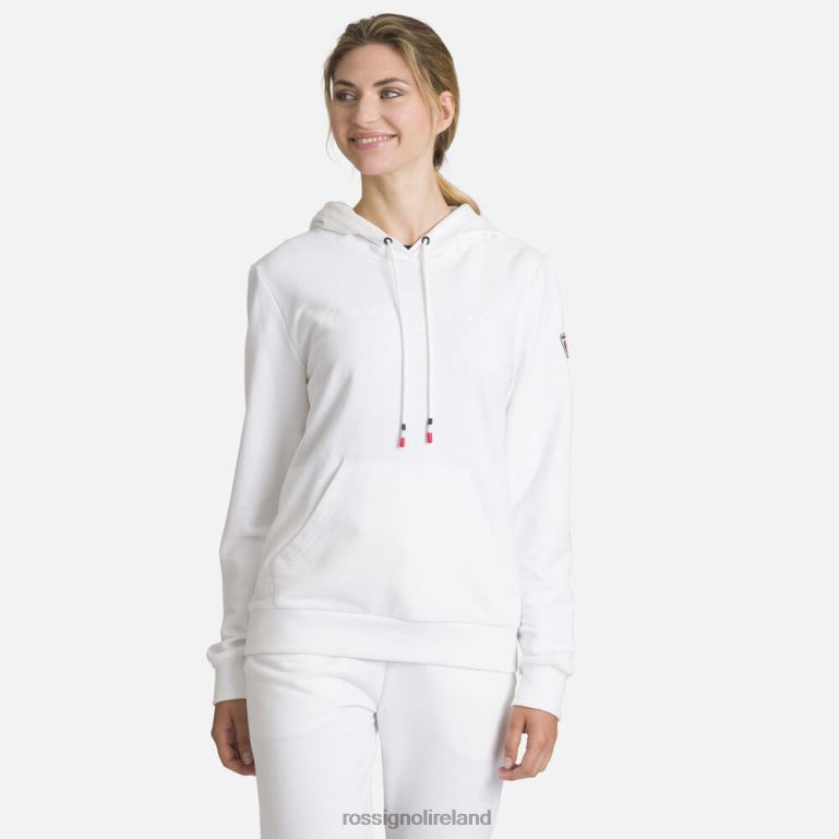 Rossignol Tops Women Hooded Logo Cotton Sweatshirt White 62R6R931