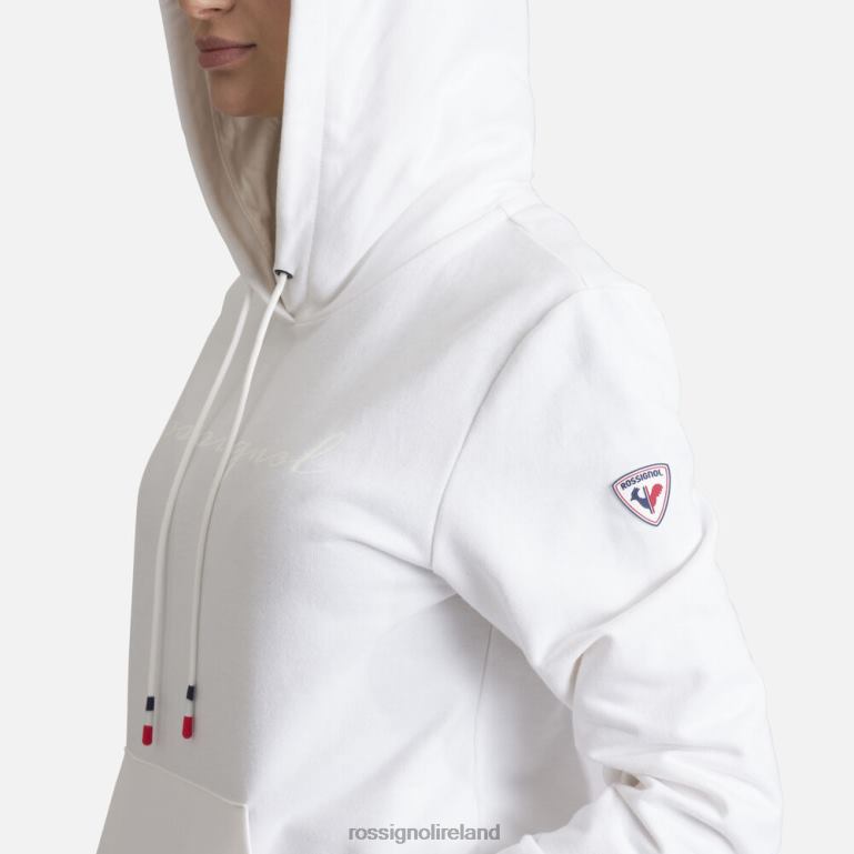 Rossignol Tops Women Hooded Logo Cotton Sweatshirt White 62R6R931