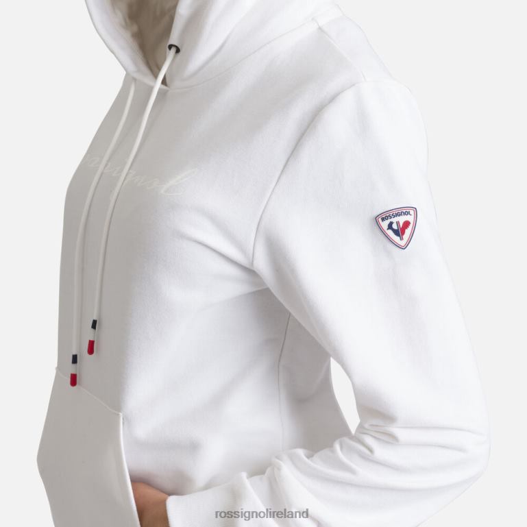 Rossignol Tops Women Hooded Logo Cotton Sweatshirt White 62R6R931