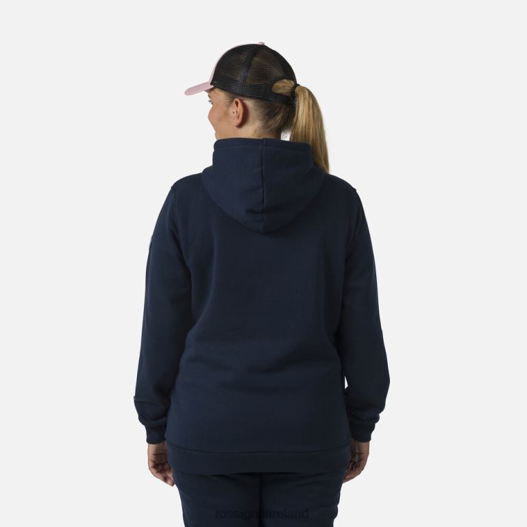 Rossignol Tops Women Hooded Logo Fleece Sweatshirt Darknavy 62R6R717
