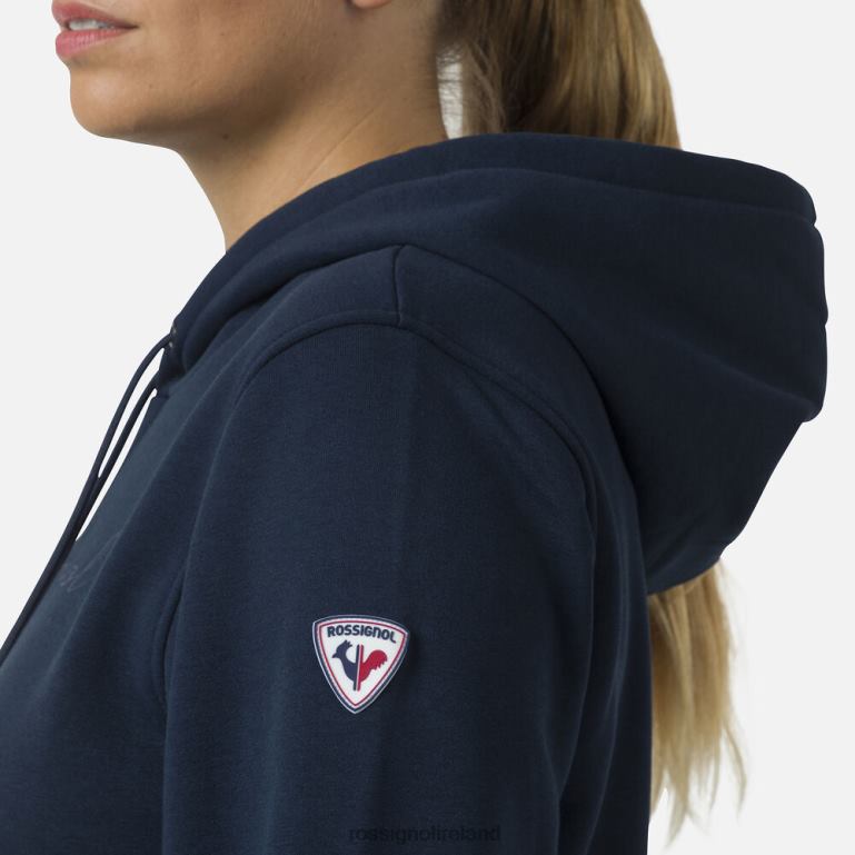 Rossignol Tops Women Hooded Logo Fleece Sweatshirt Darknavy 62R6R717