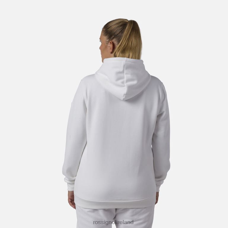 Rossignol Tops Women Hooded Logo Fleece Sweatshirt White 62R6R845
